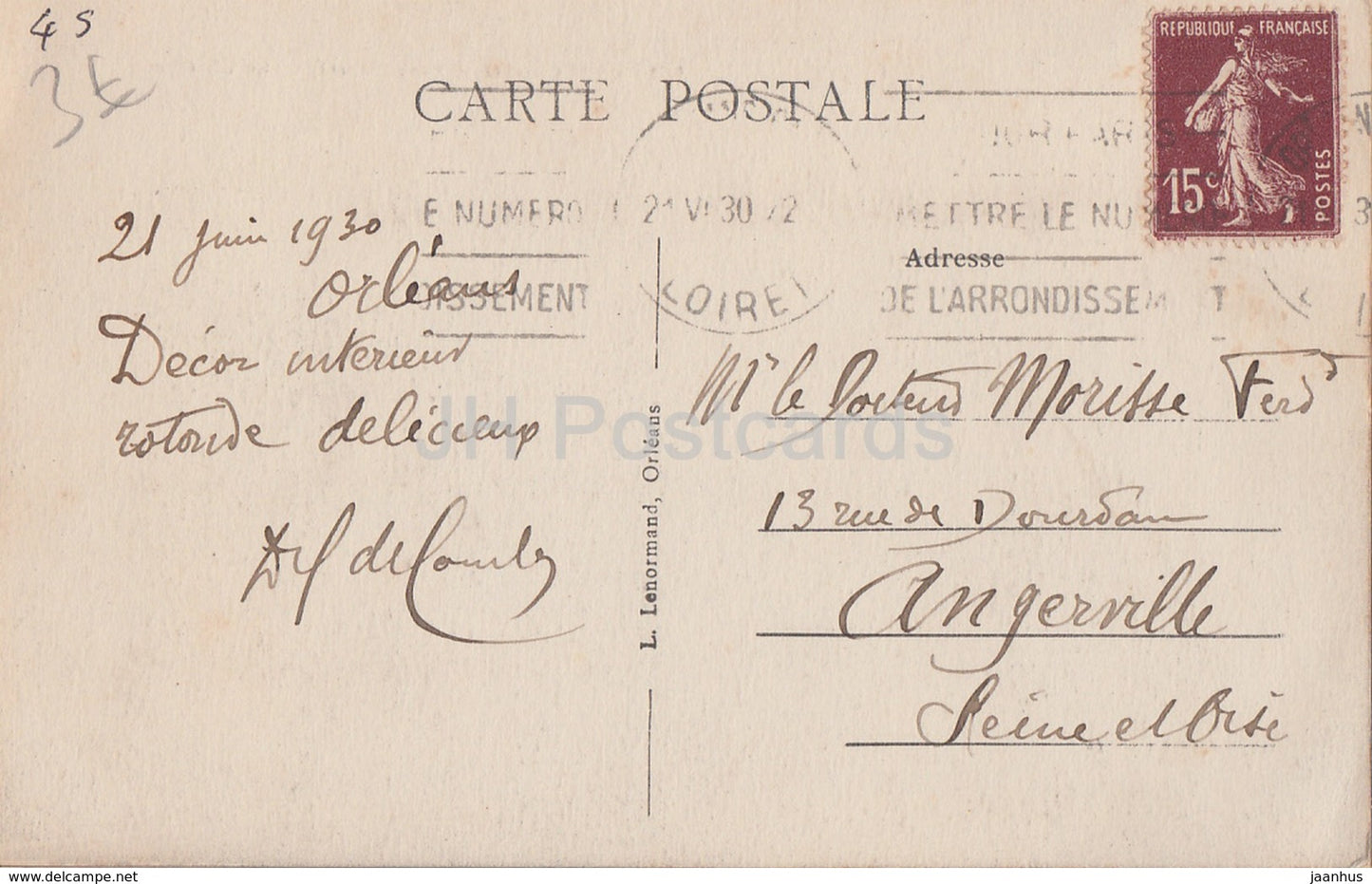 Chateauneuf sur Loire - Le Chateau - castle - 147 - old postcard - 1930 - France - used