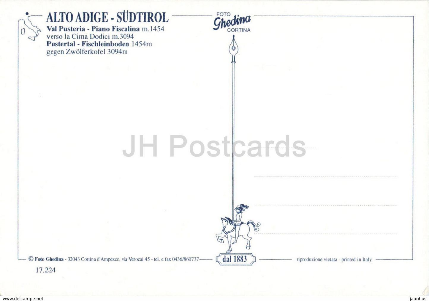 Piano Fiscalina 1454 m - Cima Dodici 3094 m - Val Pusteria - Pusteriatal - 1 - Italie - inutilisé