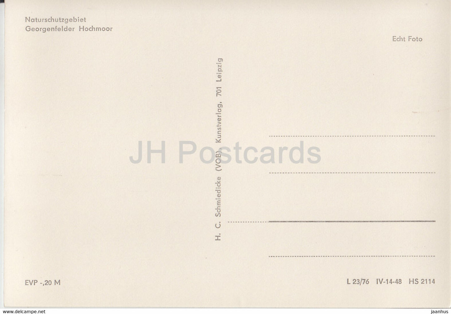 Naturschutzgebiet Georgenfelder Hochmoor - 1 - Germany DDR - unused