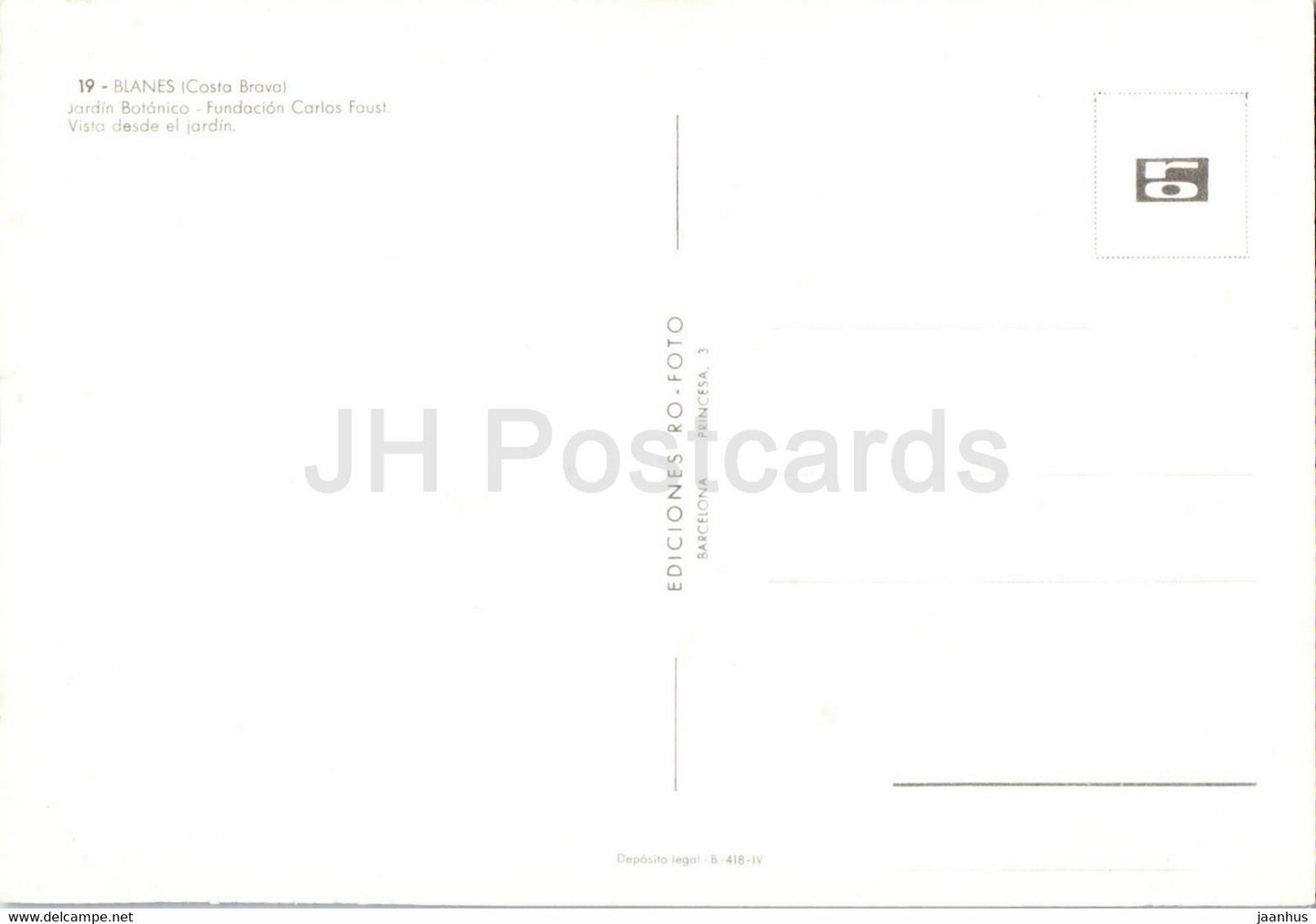 Blanes - Jardin Botanico - Fundacion Carlos Faust - Vista desde el jardin - botanical garden - 19 - Spain - unused