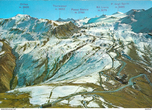 Passo dello Stelvio - IV Cantoniera - Confine Italo Svizerro - Stilfserjoch - border - 1974 - Italy - Italia - used - JH Postcards