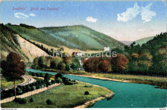 Saalfeld - Blick ins Saaltal - old postcard - Germany - used - JH Postcards