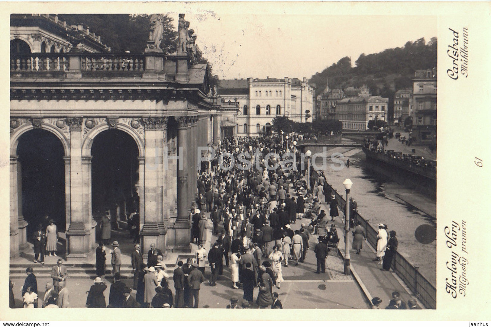 Karlovy Vary - Karlsbad - Mlynsky Pramen - Muhlbrunn - 61 - old postcard - 1936 - Czechoslovakia - Czech Republic - used - JH Postcards