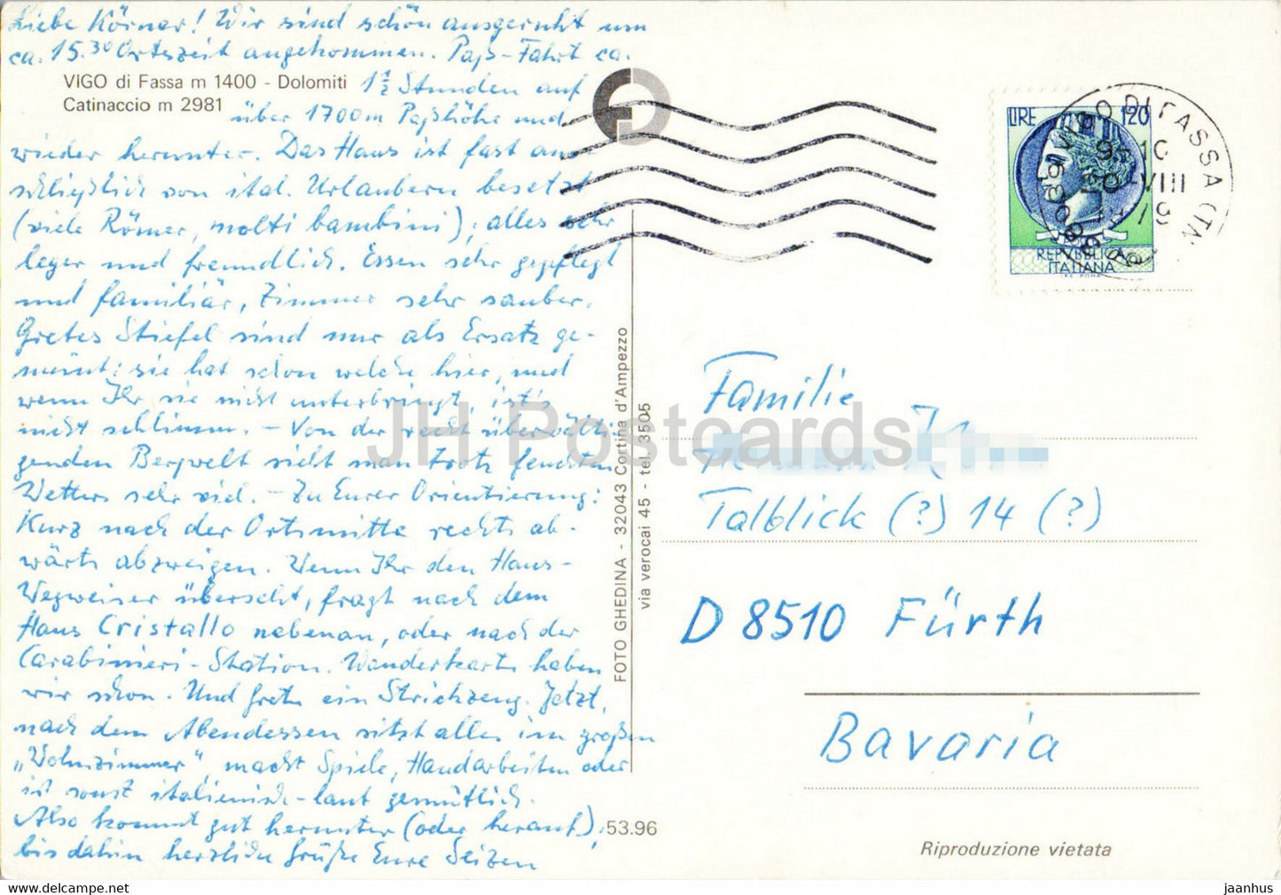 Dolomiti - Vigo di Fassa 1400 m - Catinaccio 2981 m - 1979 - Italy - used