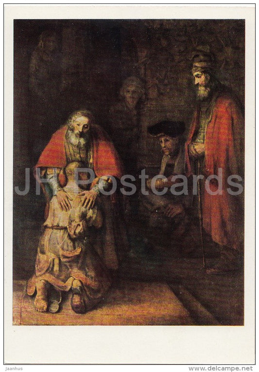 painting by Rembrandt - The Return of the Prodigal Son , 1668-69 - Dutch art - 1967 - Russia USSR - unused - JH Postcards