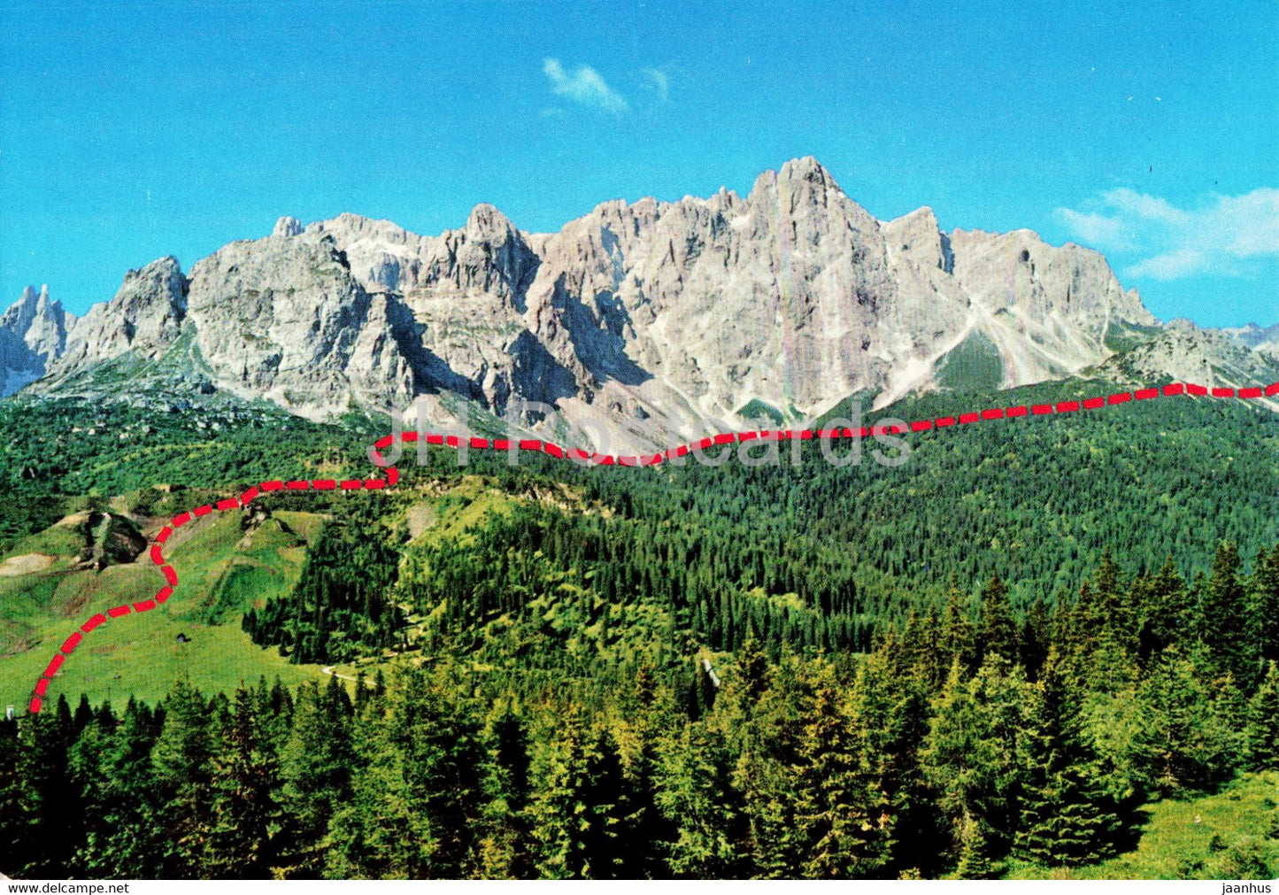 Passo Monte Croce Comelico - Gruppo Popera - Cima Colesei - Pala Popera - Cima Undici - 1989 - Italy - used - JH Postcards