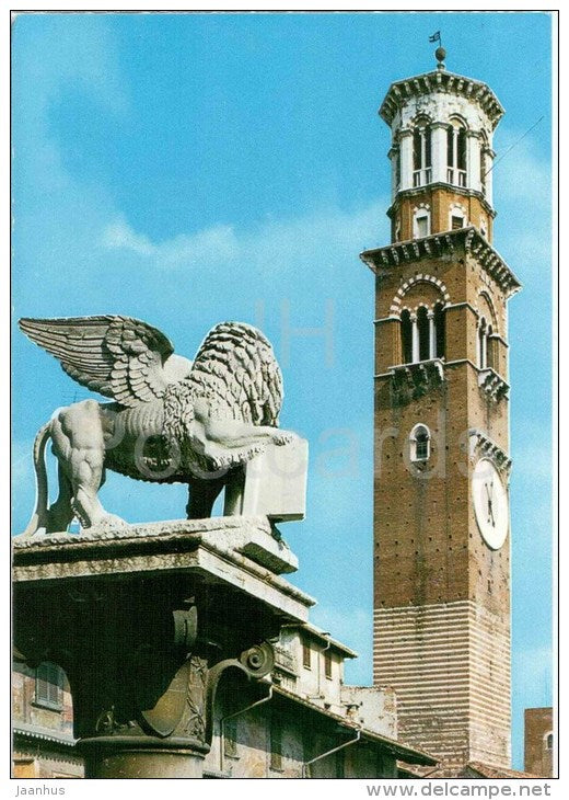 Colonna S. Marco e Torre dei Lamberti - St. Marco Column - Verona - Veneto - VR 50 - Italia - Italy - unused - JH Postcards