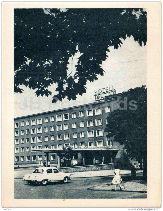 hotel Tallinn - car Volga - Tallinn - 1965 - Estonia USSR - unused - JH Postcards