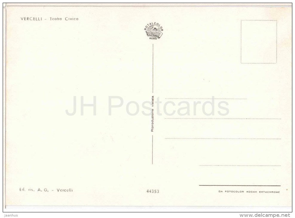 Teatro Civico - theatre - bicycle - Vercelli - Piemonte - 44353 - Italia - Italy - unused - JH Postcards