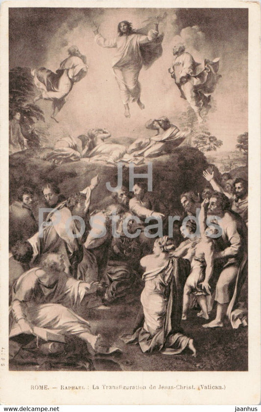 painting by Raphael - La Transfiguration de Jesus Christ - Rome - Italian art - old postcard - France - unused - JH Postcards