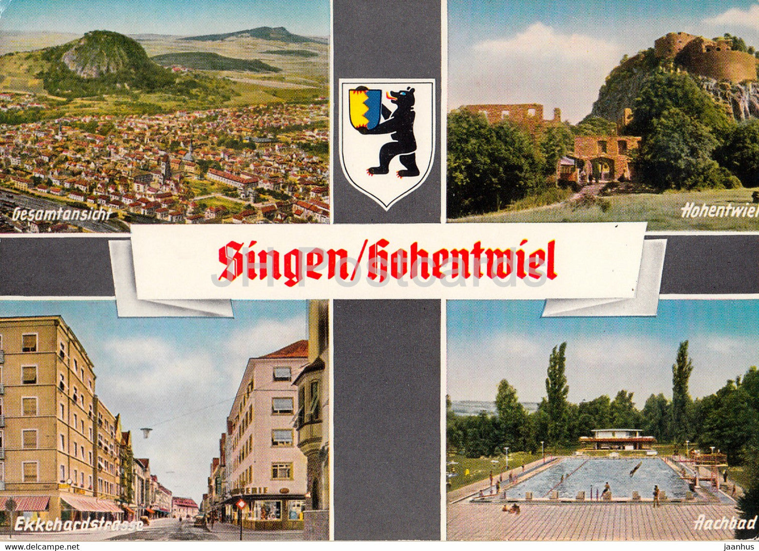 Singen Hohentwiel - Gesamtansicht - Ekkehardstrasse - Aachbad - 7011 - Germany - unused - JH Postcards