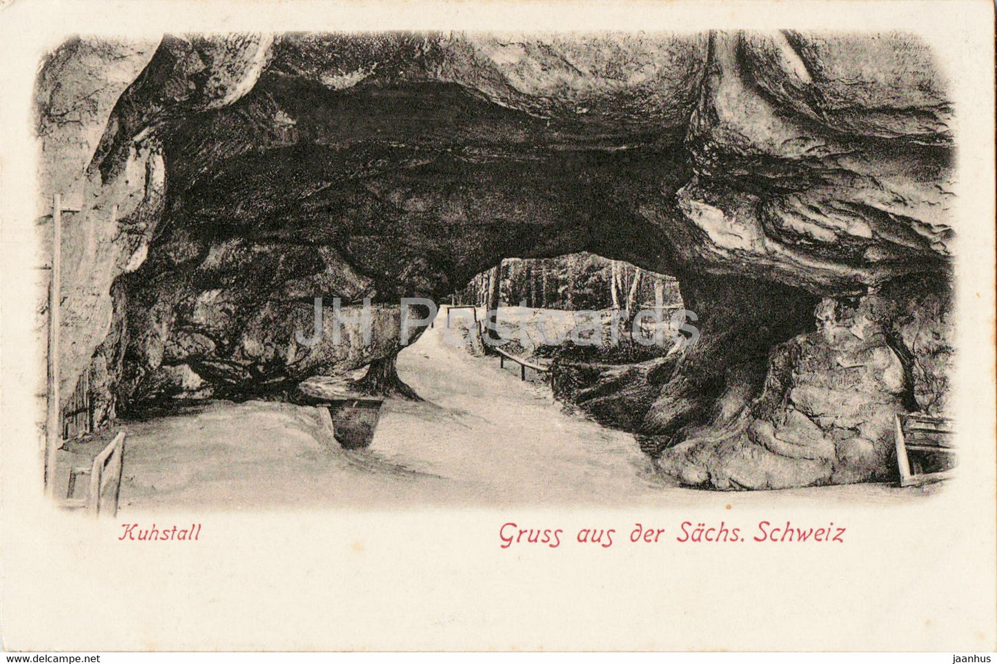 Kuhstall - Gruss aus der Sachs Schweiz - old postcard - Germany - unused - JH Postcards