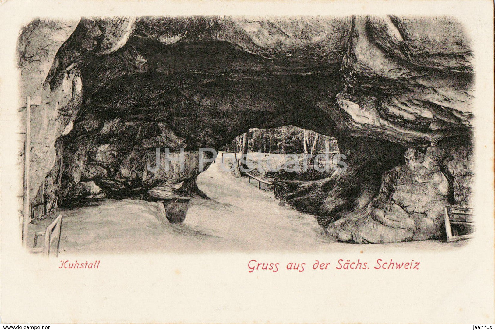 Kuhstall - Gruss aus der Sachs Schweiz - old postcard - Germany - unused - JH Postcards