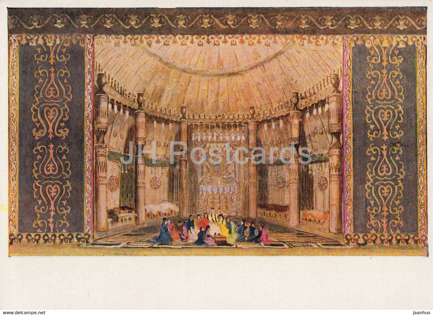 sketches of scenery for the opera Nyungur Bootur - Yakutia Sakha Russian art - 1958 - Russia USSR - unused - JH Postcards
