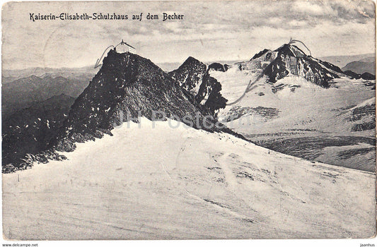 Kaiserin Elisabeth Schutzhaus auf dem Becher - old postcard - Austria - used - JH Postcards