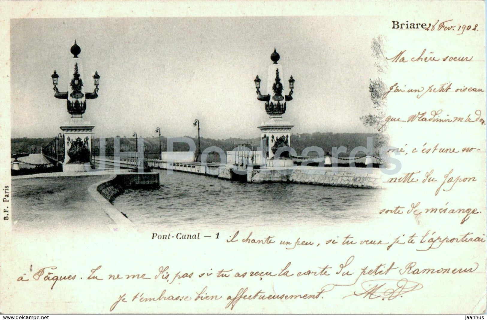 Briare - Pont Canal - bridge - 1 - old postcard - 1902 - France - used - JH Postcards
