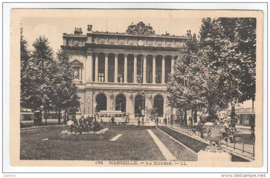 La Bourse - Marseille - Stock Exchange - 154 - LL - tram - old postcard - France - unused - JH Postcards
