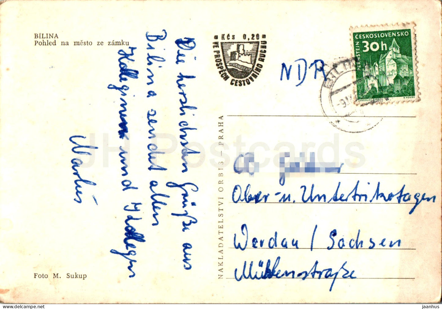 Bilina - Pohled na mesto ze zamku - View of the city from the castle - Czech Repubic - Czechoslovakia - used