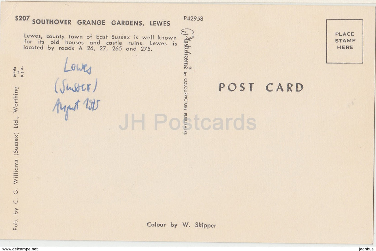 Lewes - Southover Grange Gardens - P42958 - 1985 - United Kingdom - England - used