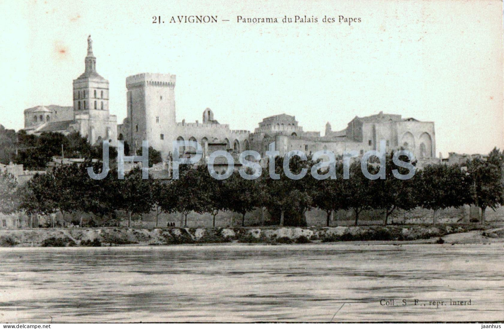 Avignon - Panorama du Palais des Papes - 21 - old postcard - 1917 - France - used - JH Postcards