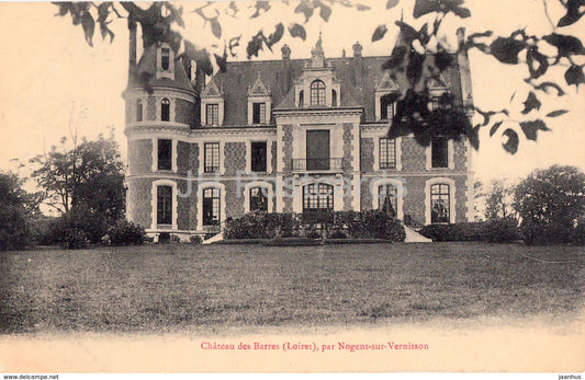 Chateau de Barres  - par Nogent sur Vernisson - castle - old postcard - France - unused - JH Postcards