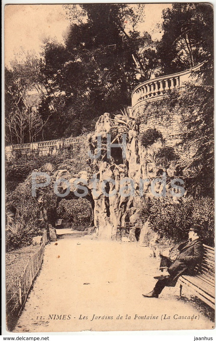 Nimes - Les Jardins de la Fontaine - La Cascade - 11 - 1914 - old postcard - France - used - JH Postcards