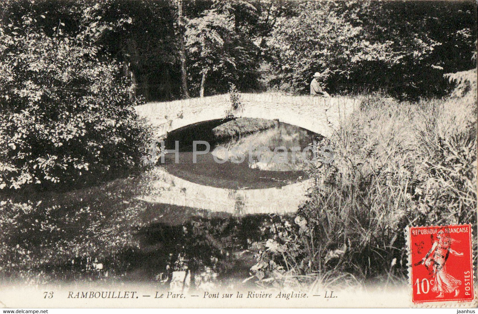 Rambouillet - Le Parc - Pont sur la Riviere Anglaise - 73 - old postcard - 1911 - France - used - JH Postcards