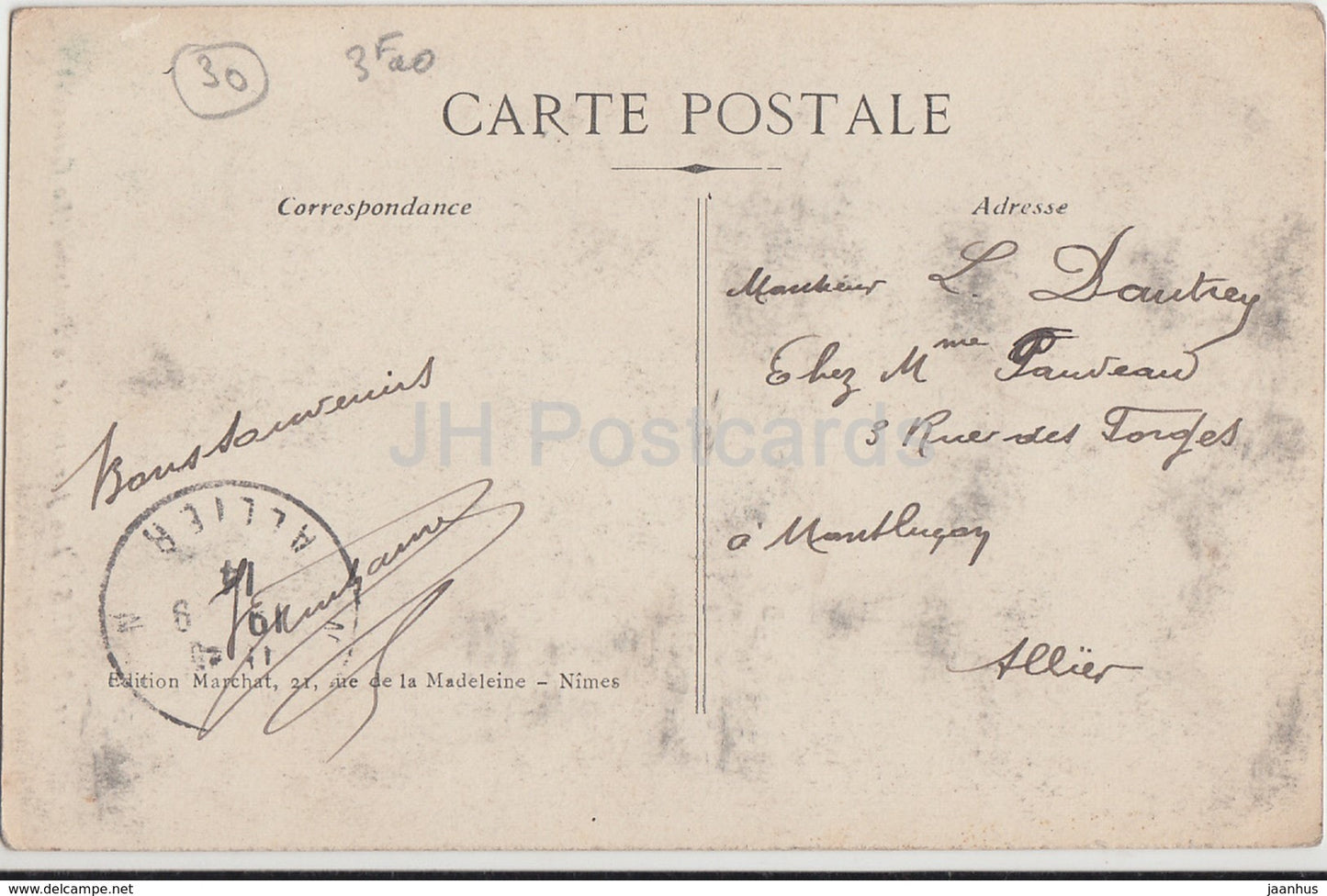 Nimes - Les Jardins de la Fontaine - La Cascade - 11 - 1914 - old postcard - France - used