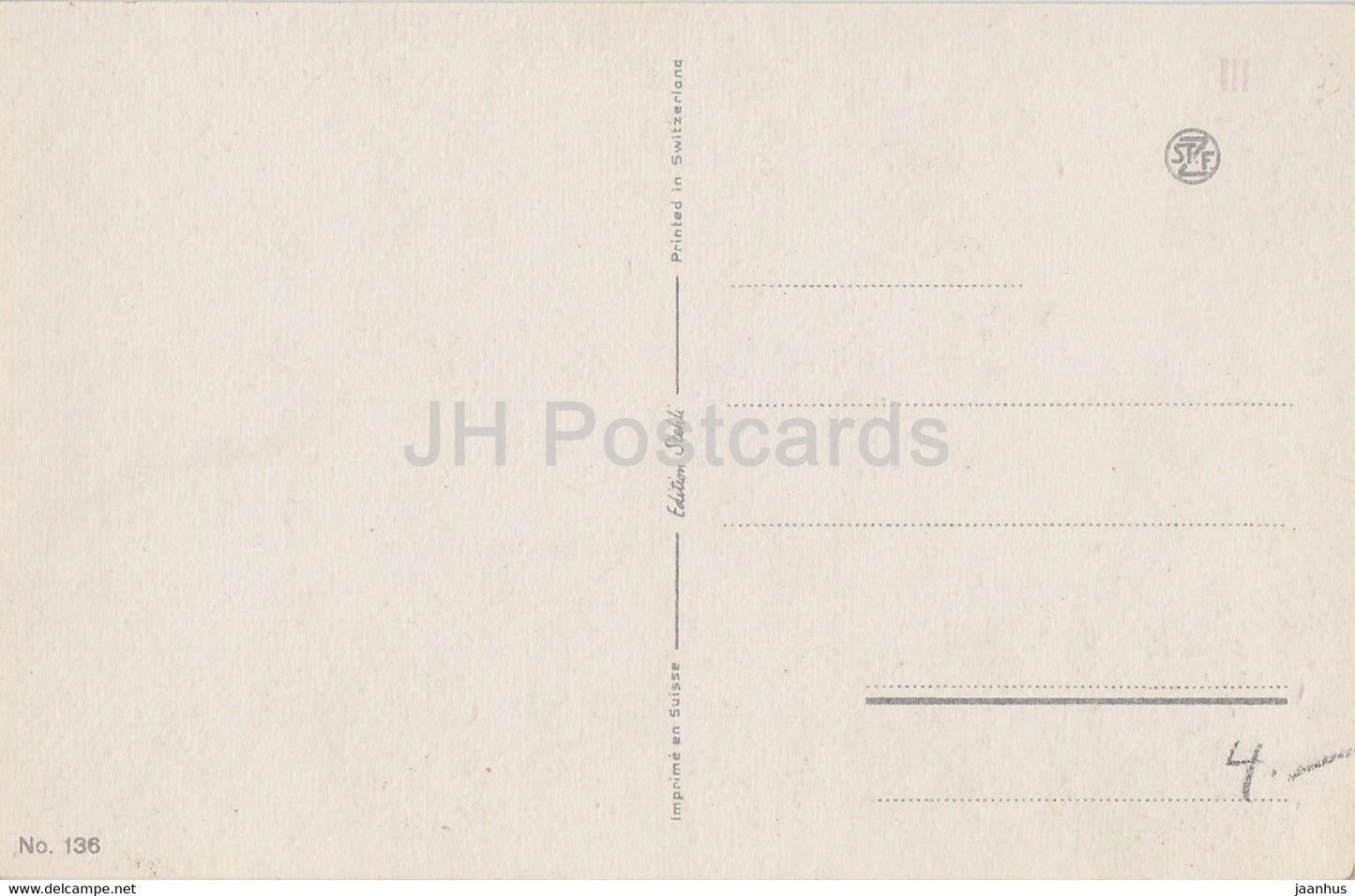 poulet - illustration - 136 - carte postale ancienne - Suisse - inutilisée