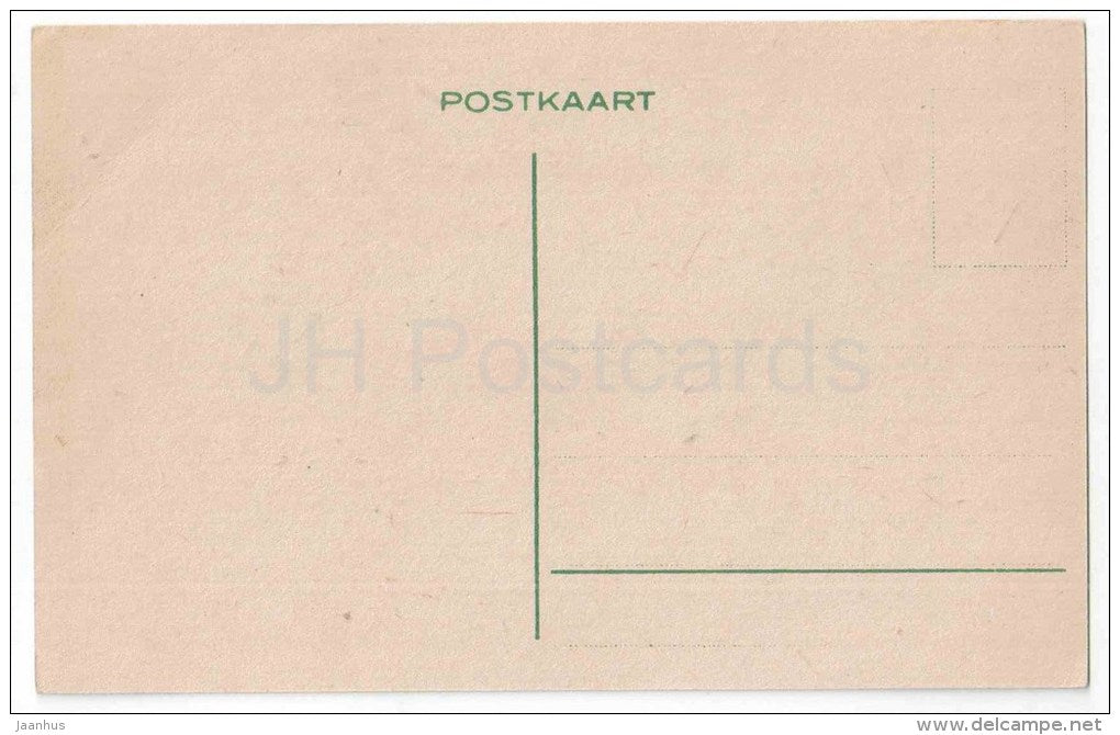 Birthday Greeting Card - Silhouette - flowers - girl - dog - old postcard - unused - JH Postcards