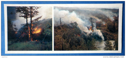 lava burned forest - volcano - Tolbachik is a volcanic complex - Kamchatka - 1978 - Russia USSR - unused - JH Postcards