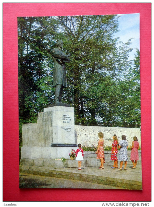 monument to the russian poet Nikolai Nekrasov - Yaroslavl - 1983 - USSR Russia - unused - JH Postcards