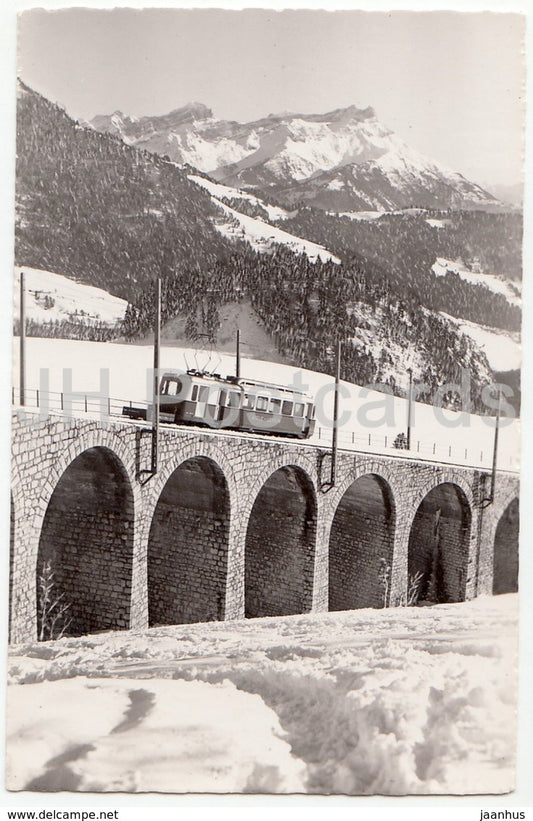 Leysin - Le Viaduc et les Dents de Morcles - 544 - Switzerland - 1958 - used - JH Postcards
