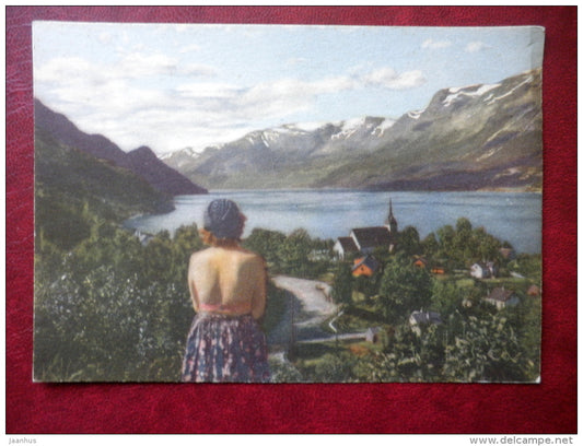 Ullensvang - Hardanger - church - 4811 - old postcard - Norway - unused - JH Postcards