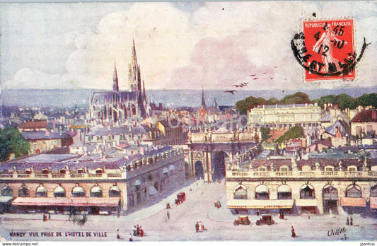 Nancy - Vue prise de l'Hotel de Ville - Oilette - illustration - old postcard - 1912 - France - used - JH Postcards