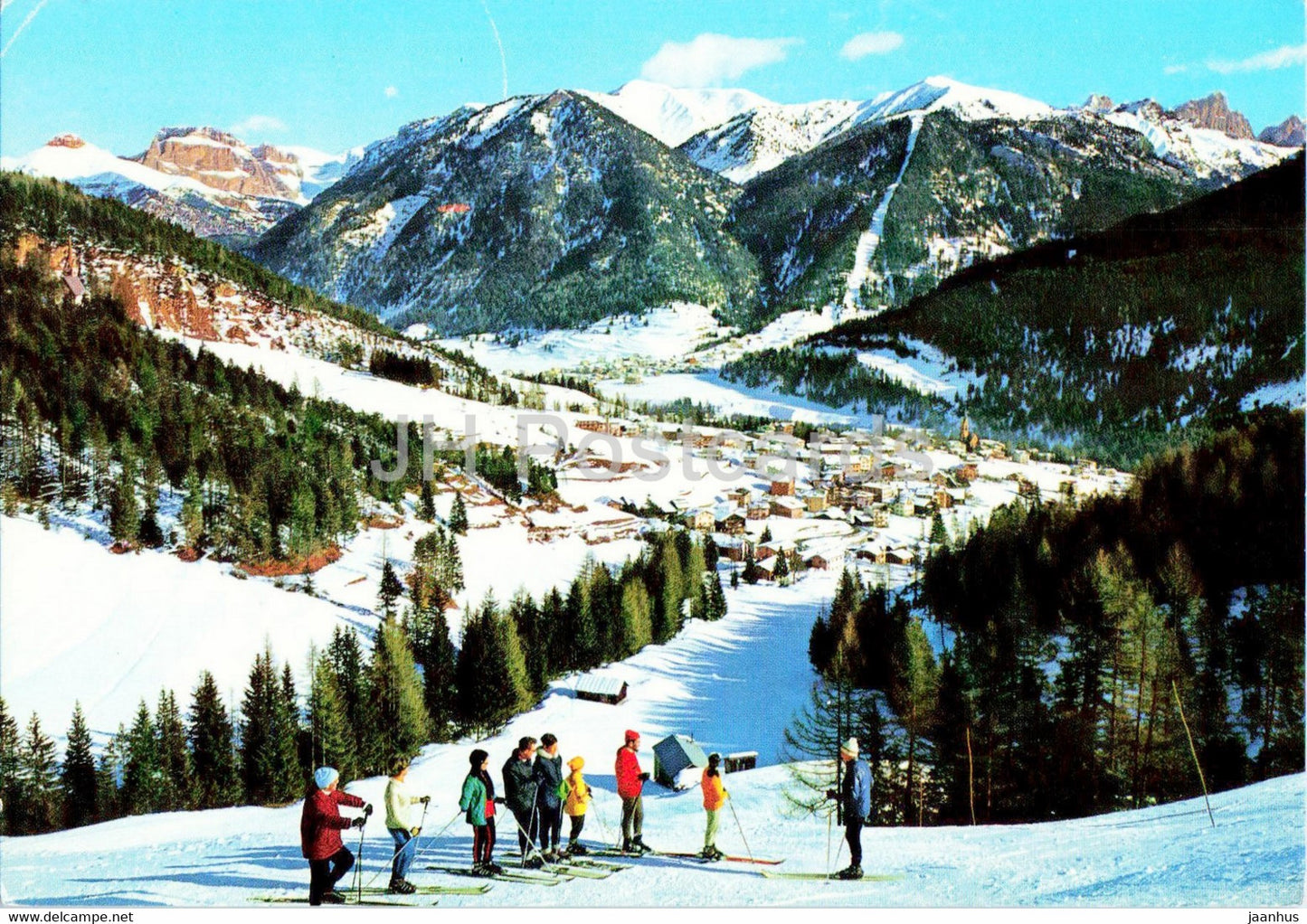 Vigo di Fassa - Panorama sullo sfondo il Gruppo Sella Buffaure Marmolada - Italy - unused - JH Postcards