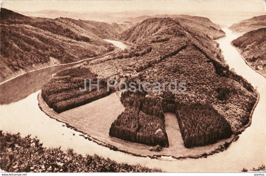 Grosse Saarschleife bei Mettlach - old postcard - Germany - unused - JH Postcards