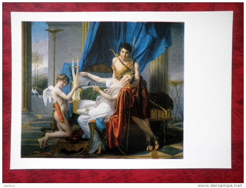 Painting by Jacques-Louis David - Sappho and Phaon - art - unused - JH Postcards