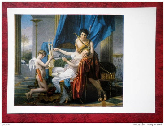 Painting by Jacques-Louis David - Sappho and Phaon - art - unused - JH Postcards