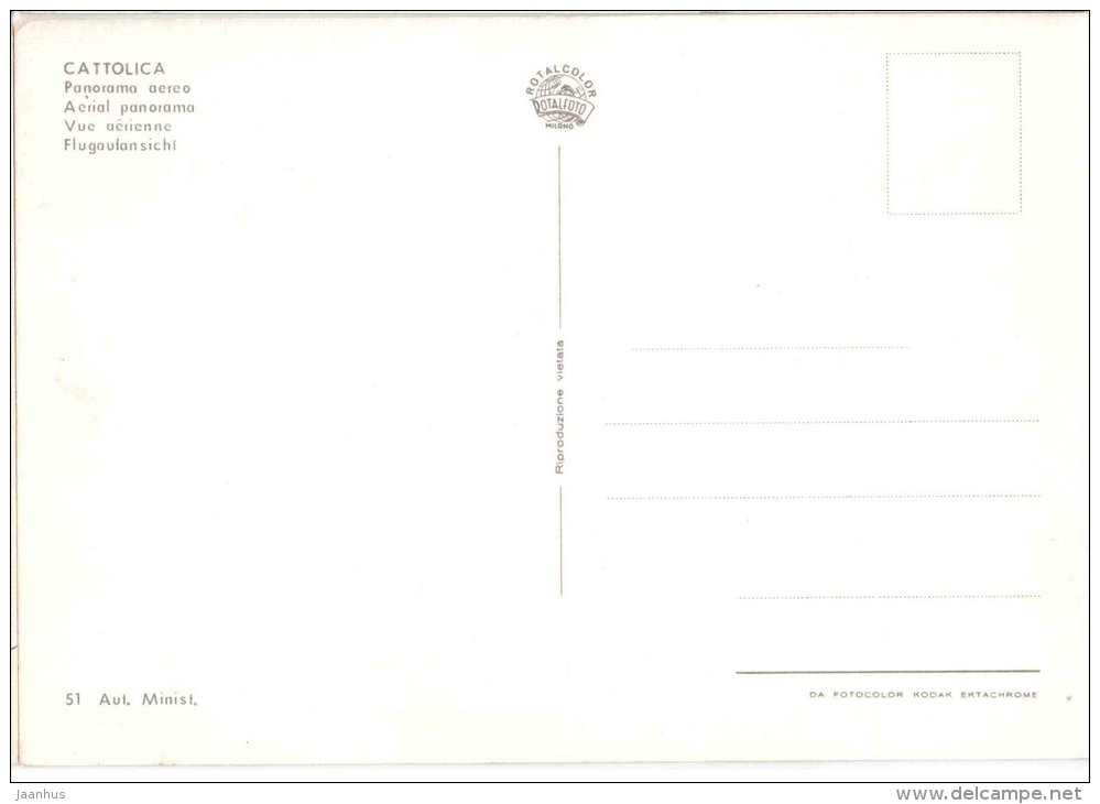 Panorama Aereo - beach - Cattolica - Rimini - Emilia-Romagna - 51 - Italia - Italy - unused - JH Postcards