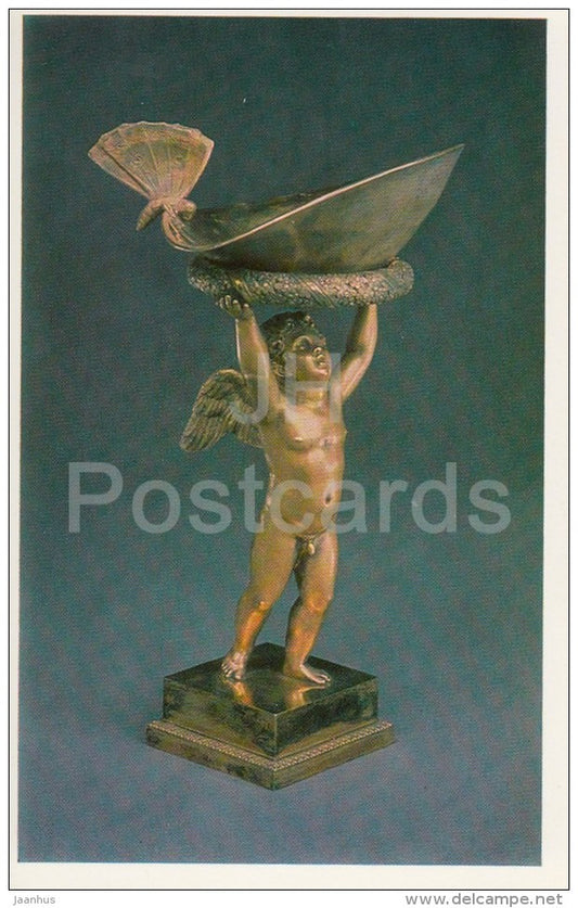 Silver-gilt Cupid with Cup , Paris - Western European Silver from Hermitage - 1982 - Russia USSR - unused - JH Postcards