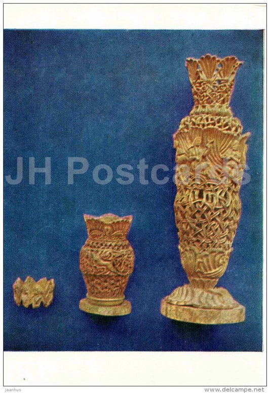 Vases and Bracelet Khorumi - Boxwood Carving by Arsen Pochkhua - 1972 - Georgia USSR - unused - JH Postcards