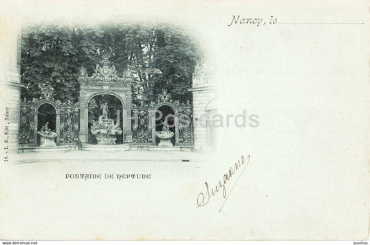 Nancy - Fontaine de Neptune - old postcard - France - used - JH Postcards