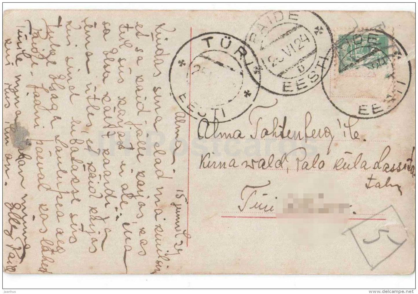 Lu L´Arronge - movie actress - Verlag Ross - 225/3 - circulated in Estonia Paide Türi 1924 - JH Postcards