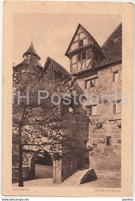 Nurnberg - Burg Eingang - old postcard - 1924 - Germany - used - JH Postcards