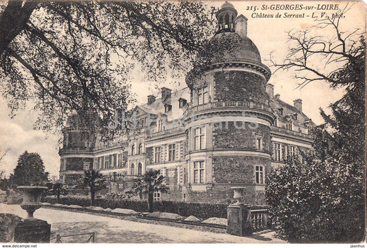 St Georges sur Loire - Chateau de Serrant - castle - old postcard - France - used