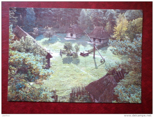 West Estonian Farmyard , II half 19th century - well - The Estonian State Open-Air Museum - 1984 - Estonia USSR - unused - JH Postcards