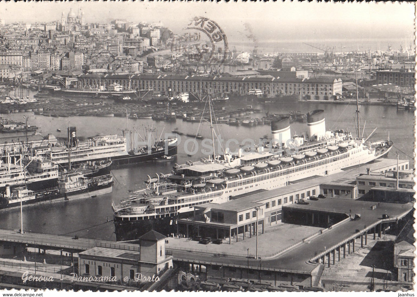 Genova - Genoa - Panorama e Porto - ship - port - Italy - used - JH Postcards