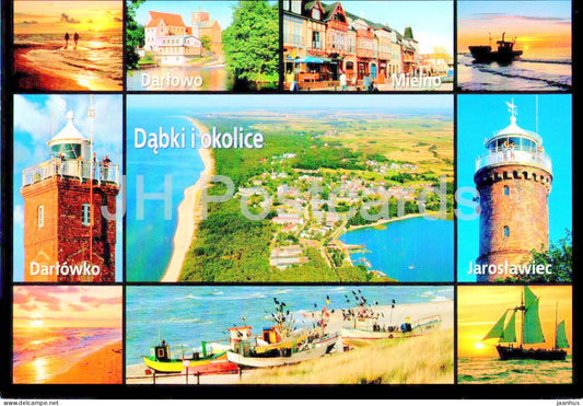 Dabki i okolice - Darlowo - Darlowko - Mielno - Jaroslawiec - multiview - Poland - unused - JH Postcards