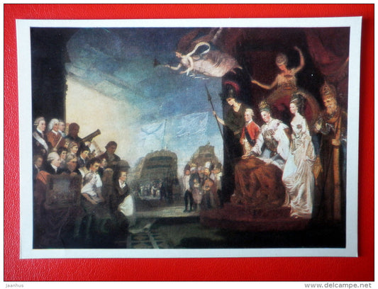 painting by A. Gyune . Allegory of the Russian Welfare - russian art - unused - JH Postcards